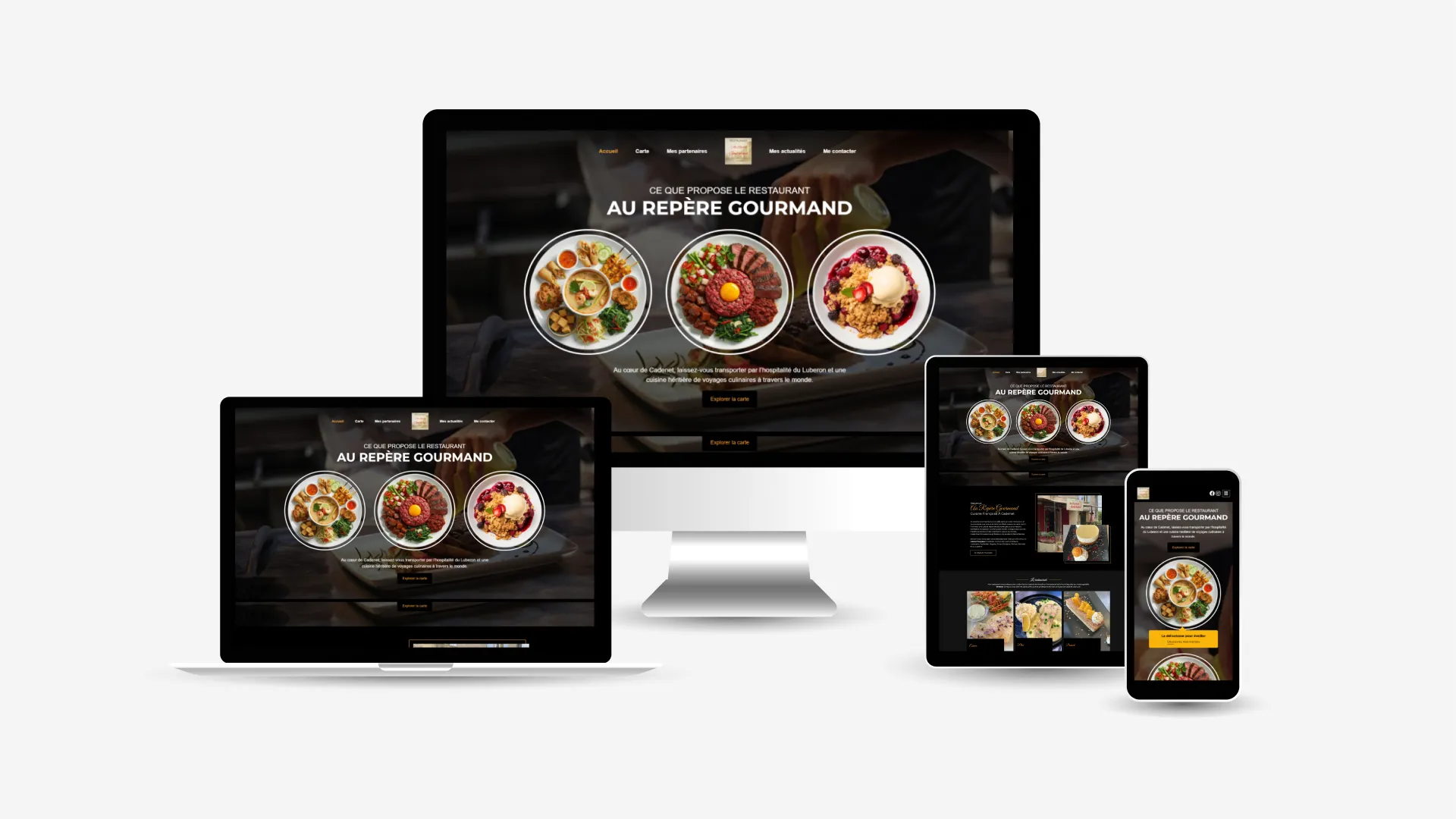 Au Repere Gourmand Cuisine Francaise A Cadenet Mockup Nouveau Site Web
